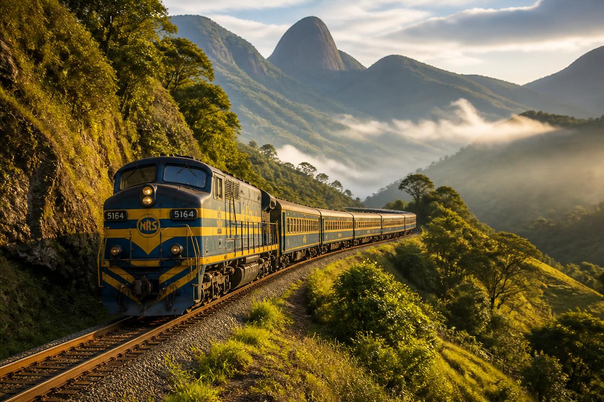 Trem chegando a Barão de Cocais